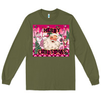 Army Green merry pink christmas santa Long Sleeve Tee - MaliasSmallBusiness