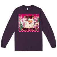 Plum merry pink christmas santa Long Sleeve Tee - MaliasSmallBusiness