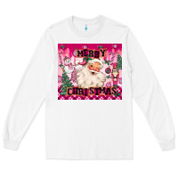 White merry pink christmas santa Long Sleeve Tee - MaliasSmallBusiness