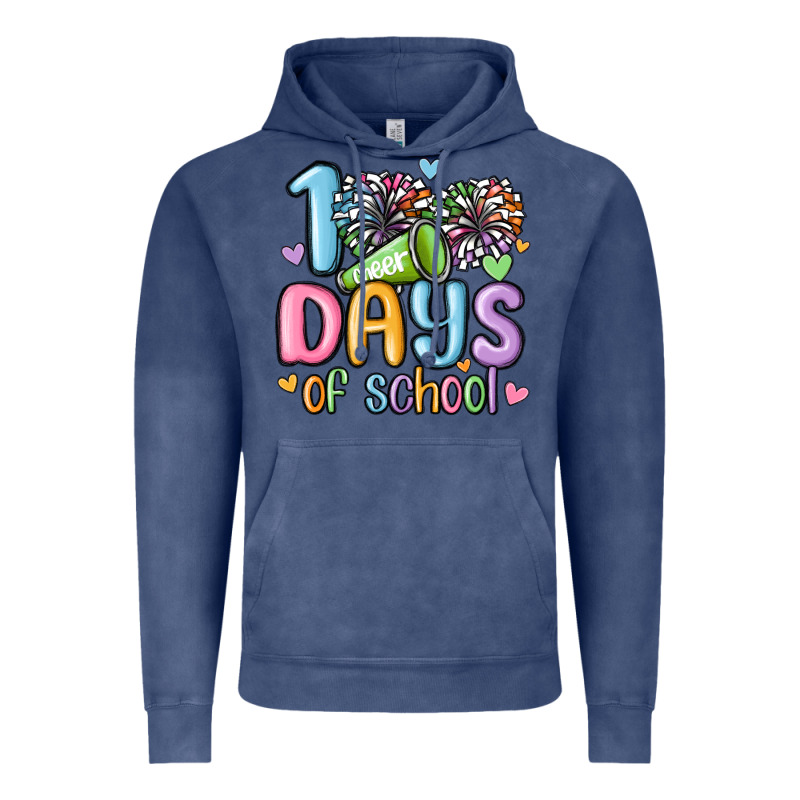100 Days Of School Cheer Vintage Hoodie by MaliasSmallBusiness | Teevron