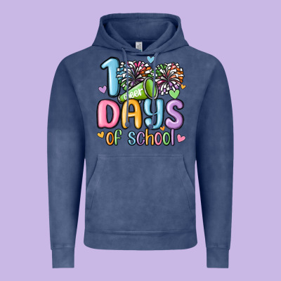 100 Days Of School Cheer Vintage Hoodie Designed By Maliassmallbusiness