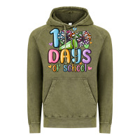 Vintage Olive 100 days of school cheer Vintage Hoodie - MaliasSmallBusiness