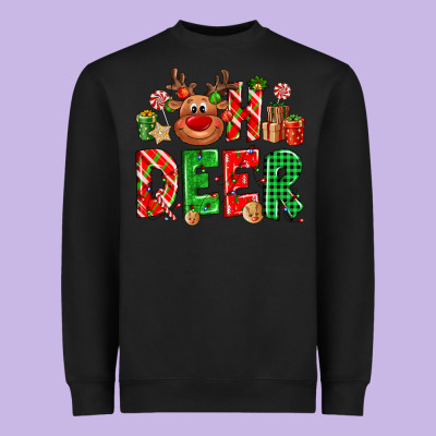 Oh Deer Reindeer Heavyweight Sweatshirt Designed By Nancycooperartshop