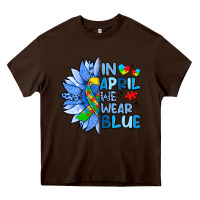 Chocolate Brown in april we wear blue sunflower Heavy Core Tee - Artiststas