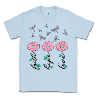 Dusty Blue faith hope love Classic Tee - MaliasSmallBusiness