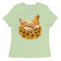 Matcha chicken with sunflowers Ladies Tee - RanaPortraitStore