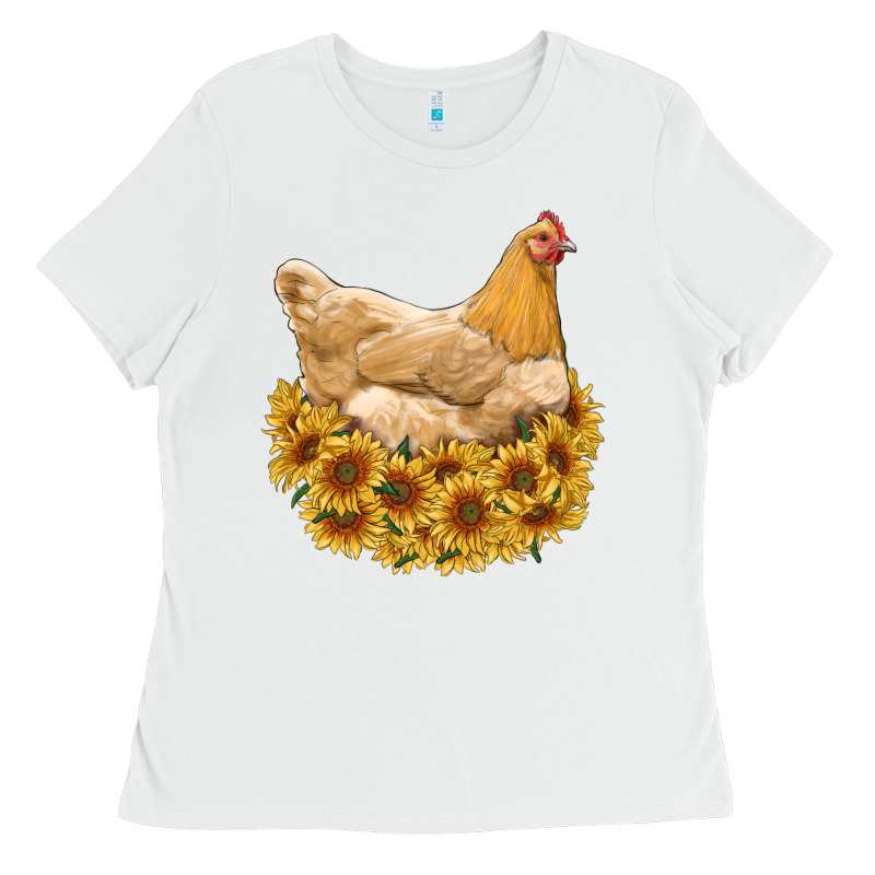 Chicken With Sunflowers Ladies Tee by RanaPortraitStore | Teevron