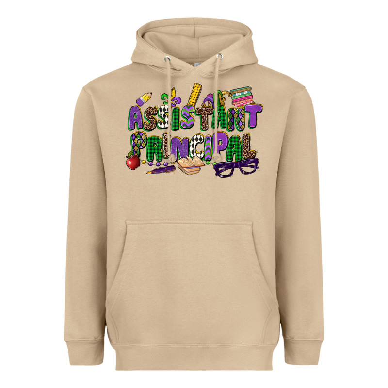 Assistant Principal Mardi Gras Heavyweight Hoodie by CowGirlArtShop | Teevron