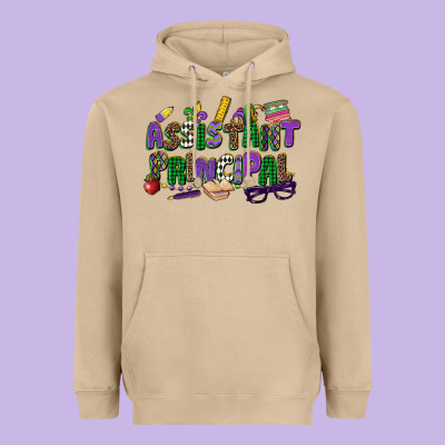 Assistant Principal Mardi Gras Heavyweight Hoodie Designed By Cowgirlartshop