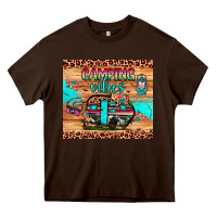 Chocolate Brown camping vibes Heavy Core Tee - JahusDesignShop