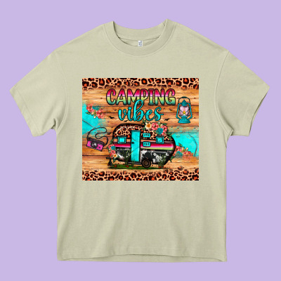 Camping Vibes Heavy Core Tee Designed By Jahusdesignshop