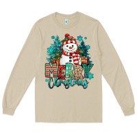 Mushroom merry christmas snowman Long Sleeve Tee - MaliasSmallBusiness