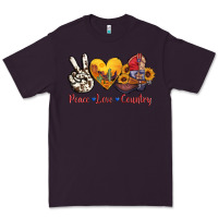 Plum peace love country american texas flag boots Premium Tee - AdoDesignShop