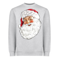 Heather Grey Santa Heavyweight Sweatshirt - NancyCooperArtShop
