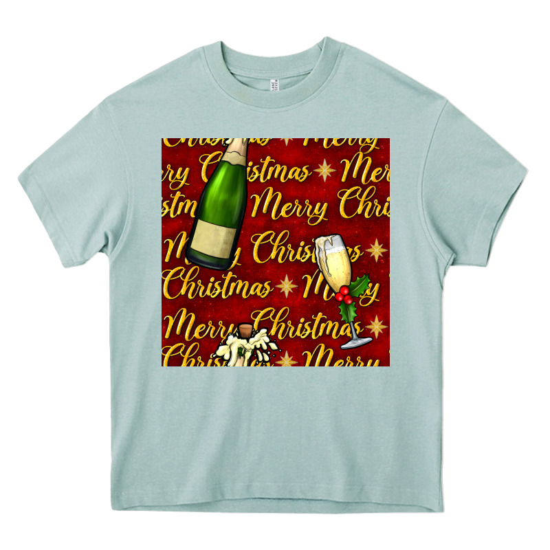 Merry Christmas Champagne Seamless Pattern Heavy Core Tee by BundleAndBundleShop | Teevron