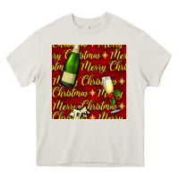 Cream merry christmas champagne seamless pattern Heavy Core Tee - BundleAndBundleShop