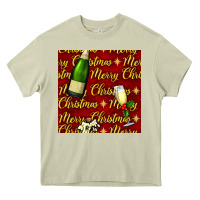 Mossy merry christmas champagne seamless pattern Heavy Core Tee - BundleAndBundleShop