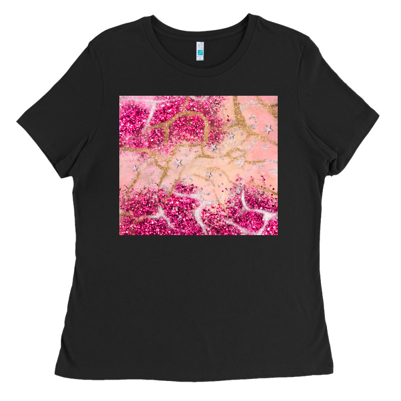 Pink Glitter Ladies Tee by JahusDesignShop | Teevron