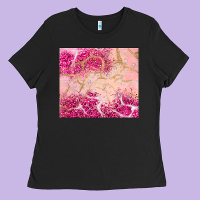 Pink Glitter Ladies Tee Designed By Jahusdesignshop