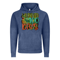 Vintage Denim i survived 100 days Vintage Hoodie - MaliasSmallBusiness