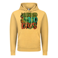 Vintage Mustard i survived 100 days Vintage Hoodie - MaliasSmallBusiness