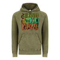 Vintage Olive i survived 100 days Vintage Hoodie - MaliasSmallBusiness
