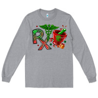 Heather Grey rx christmas pharmacy Long Sleeve Tee - MaliasSmallBusiness