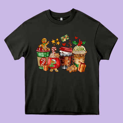 Christmas Cookie Coffee Cups Heavy Core Tee Designed By Adodesignshop