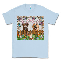 Dusty Blue Easter Dog Classic Tee - CowhideDigitalArt