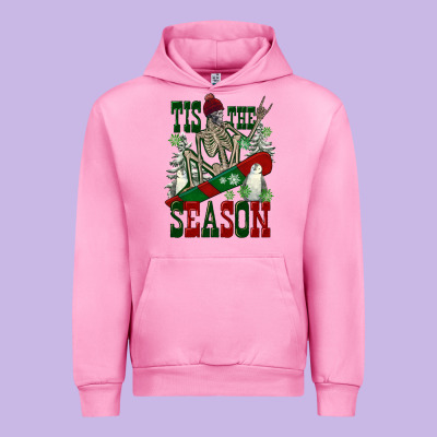 Tis The Season Skeleton Snowboard Urban Hoodie Designed By Fadigitalartstudio