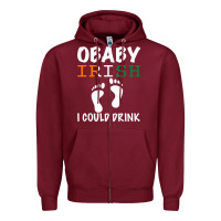 Burgundy O' Baby Irish I Could Drink Zipper Hoodie - Bettercallsaul