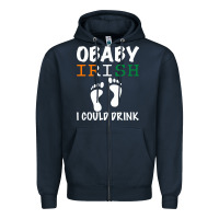 Navy O' Baby Irish I Could Drink Zipper Hoodie - Bettercallsaul