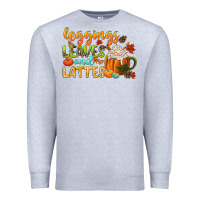 Heather Grey leaves and lattes Premium Sweatshirt - CowGirlArtShop