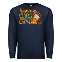 Navy leaves and lattes Premium Sweatshirt - CowGirlArtShop