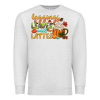 Oatmeal Heather leaves and lattes Premium Sweatshirt - CowGirlArtShop