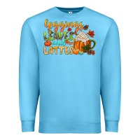Ocean Blue leaves and lattes Premium Sweatshirt - CowGirlArtShop