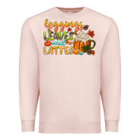 Pale Pink leaves and lattes Premium Sweatshirt - CowGirlArtShop
