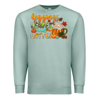 Seafoam leaves and lattes Premium Sweatshirt - CowGirlArtShop