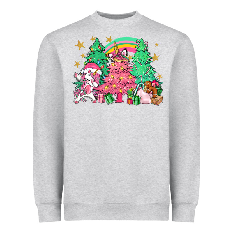 Unicorn Christmas Trees Heavyweight Sweatshirt by NancyCooperArtShop | Teevron