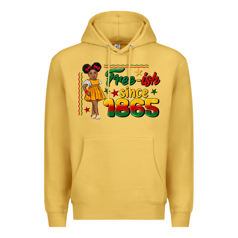 Free Ish Since 1865 Black Girl Peekaboo Juneteenth Premium Hoodie by CowGirlArtShop | Teevron