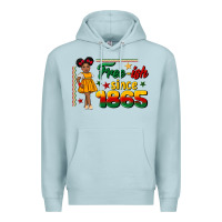 Blue Mist free ish since 1865 black girl peekaboo juneteenth Premium Hoodie - CowGirlArtShop
