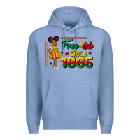 Colony Blue free ish since 1865 black girl peekaboo juneteenth Premium Hoodie - CowGirlArtShop