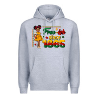 Heather Grey free ish since 1865 black girl peekaboo juneteenth Premium Hoodie - CowGirlArtShop