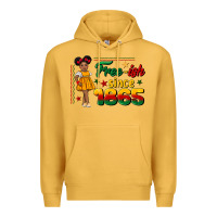 Mustard free ish since 1865 black girl peekaboo juneteenth Premium Hoodie - CowGirlArtShop