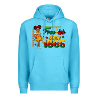 Ocean Blue free ish since 1865 black girl peekaboo juneteenth Premium Hoodie - CowGirlArtShop