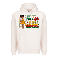Pale Pink free ish since 1865 black girl peekaboo juneteenth Premium Hoodie - CowGirlArtShop