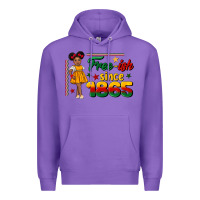 Purple free ish since 1865 black girl peekaboo juneteenth Premium Hoodie - CowGirlArtShop