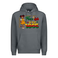 Rock free ish since 1865 black girl peekaboo juneteenth Premium Hoodie - CowGirlArtShop