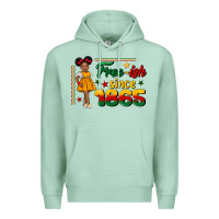 Seafoam free ish since 1865 black girl peekaboo juneteenth Premium Hoodie - CowGirlArtShop