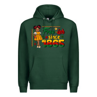 Sports Green free ish since 1865 black girl peekaboo juneteenth Premium Hoodie - CowGirlArtShop